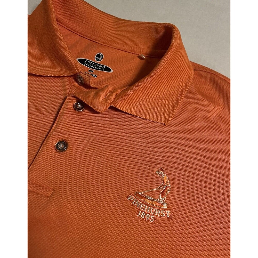 Pinehurst 1895 Golf Course Orange Polo Shirt LARGE Ryder PGA Tour US Open No 2